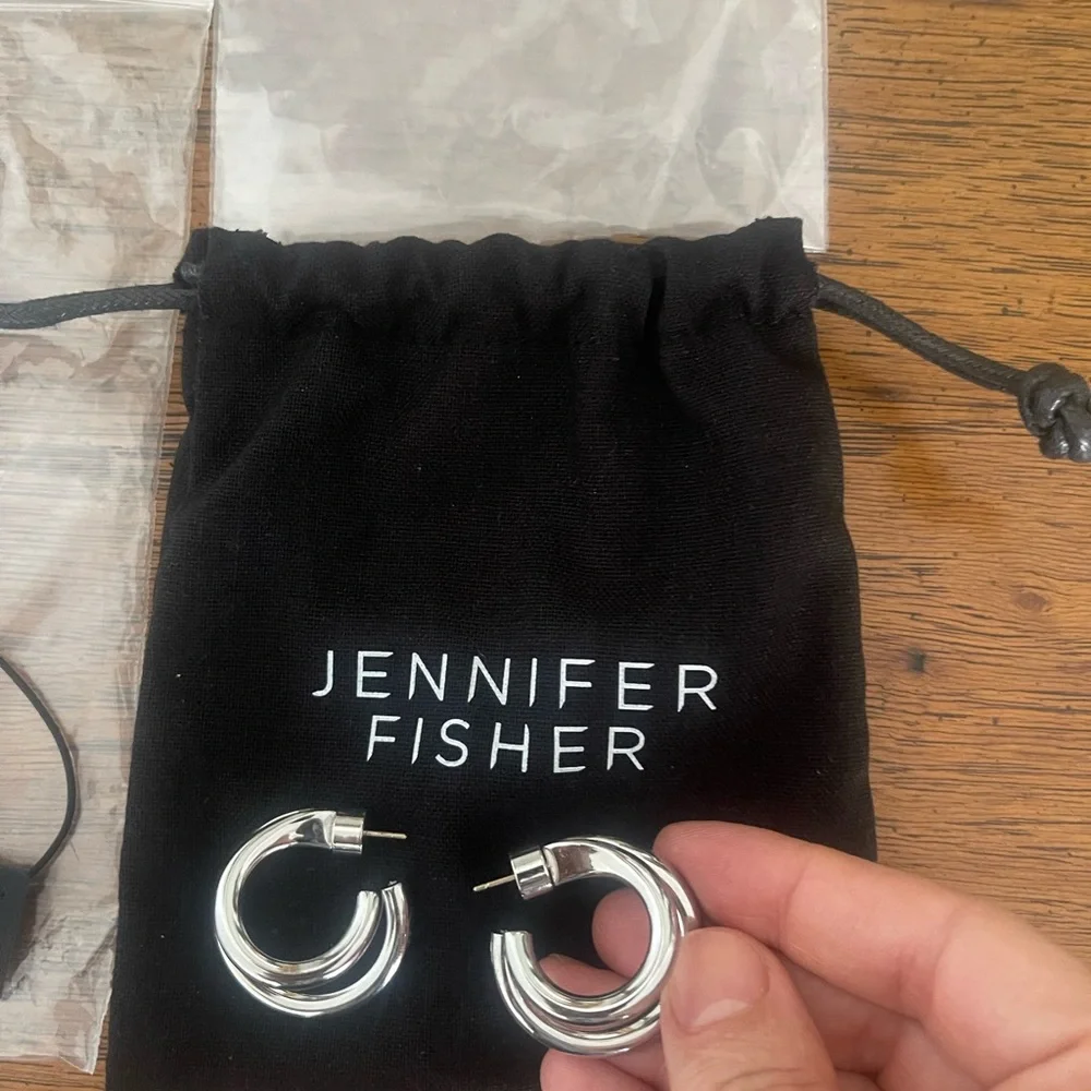 Jennifer Fisher 1” Double Lilly Mini Hoop Earrings - Picture 4 of 4